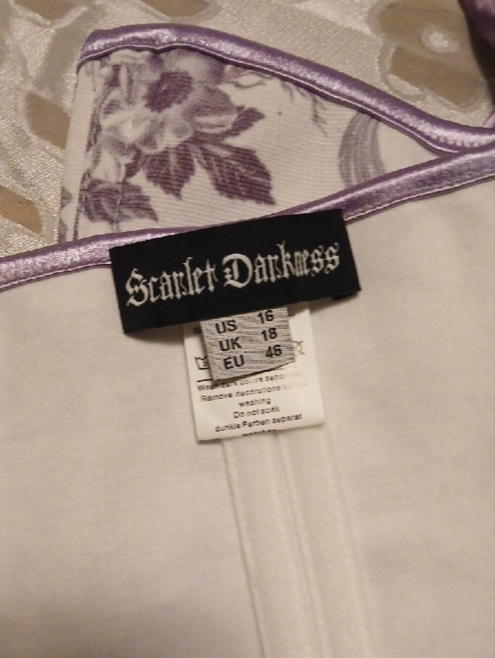 Scarlett Darkness Lavender Floral Lace-Up Corset Belt - Picture 6 of 9